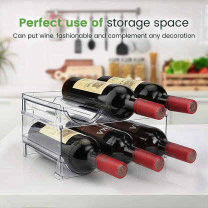 Water Bottle Storage Organizer Set - 2 Pack Stackable Cabinet Rack for Efficient Water Bottle Management