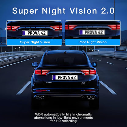4-Channel 360° Dash Cam with 5G Wi-Fi and APP Control, 2K Front, Rear, and Side Cameras, Includes Free 64GB TF Card, G-Sensor, Night Vision, and 24-Hour Parking Mode, with Keyboard Wrist Rest Pad