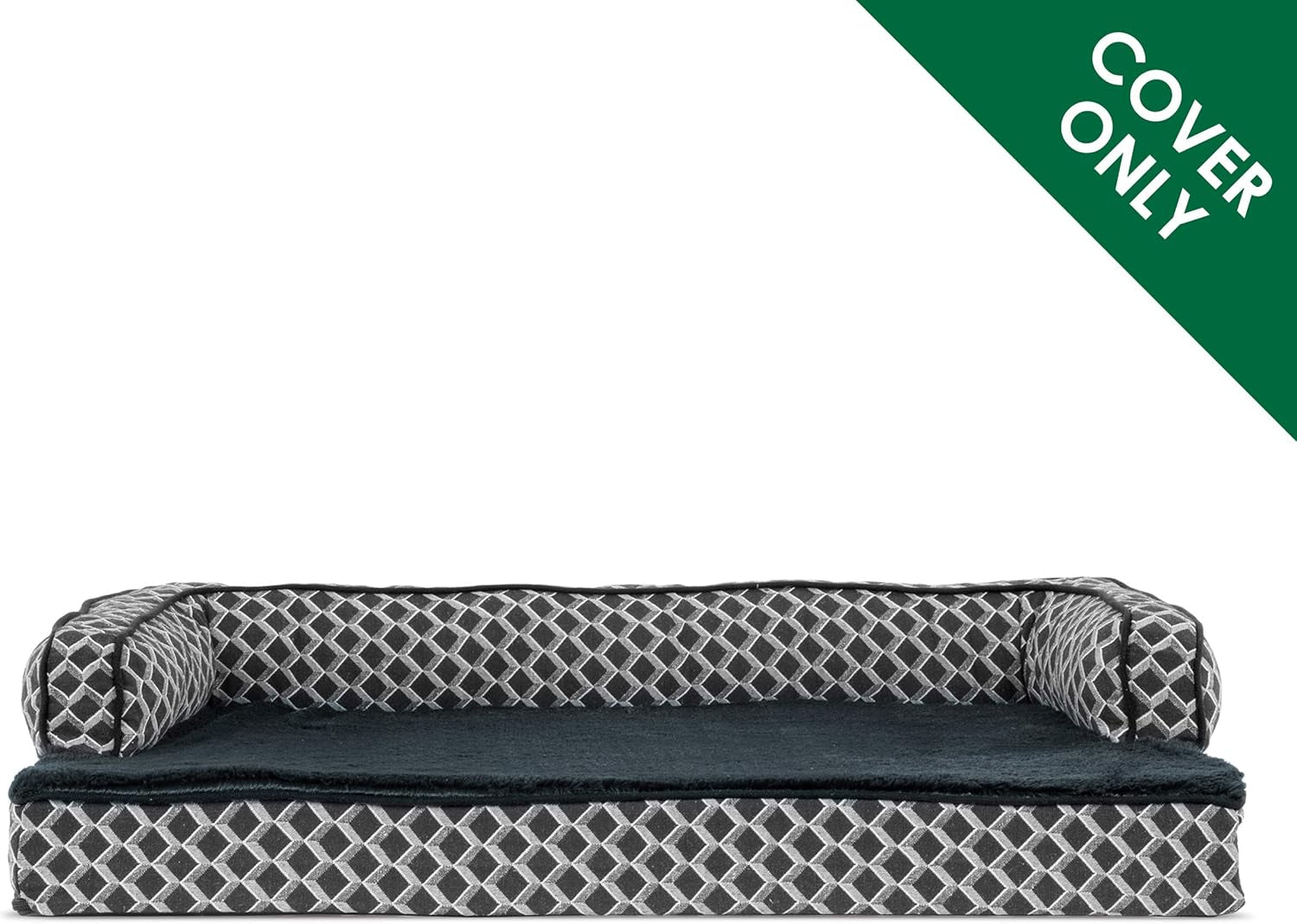 Jumbo Plush Replacement Dog Bed Cover - Comfy Sofa-Style, Machine Washable in Diamond Gray