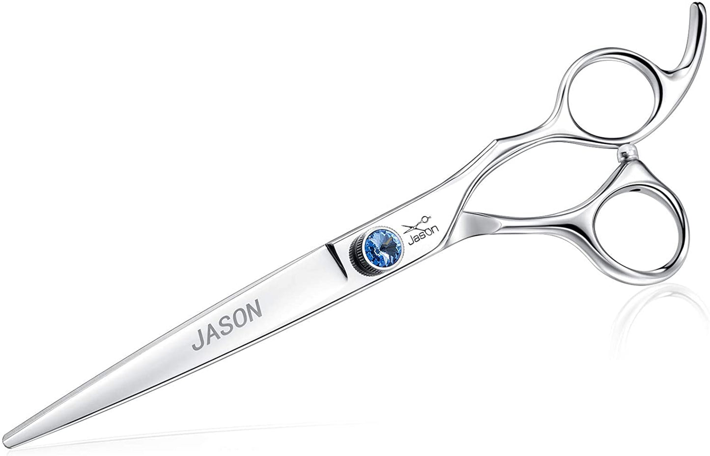 7-Inch Ergonomic Dog Grooming Scissors with Offset Handle and Jewelled Screw - Premium Cat Trimming Kit, Sharp and Comfortable, Ideal Christmas Gift