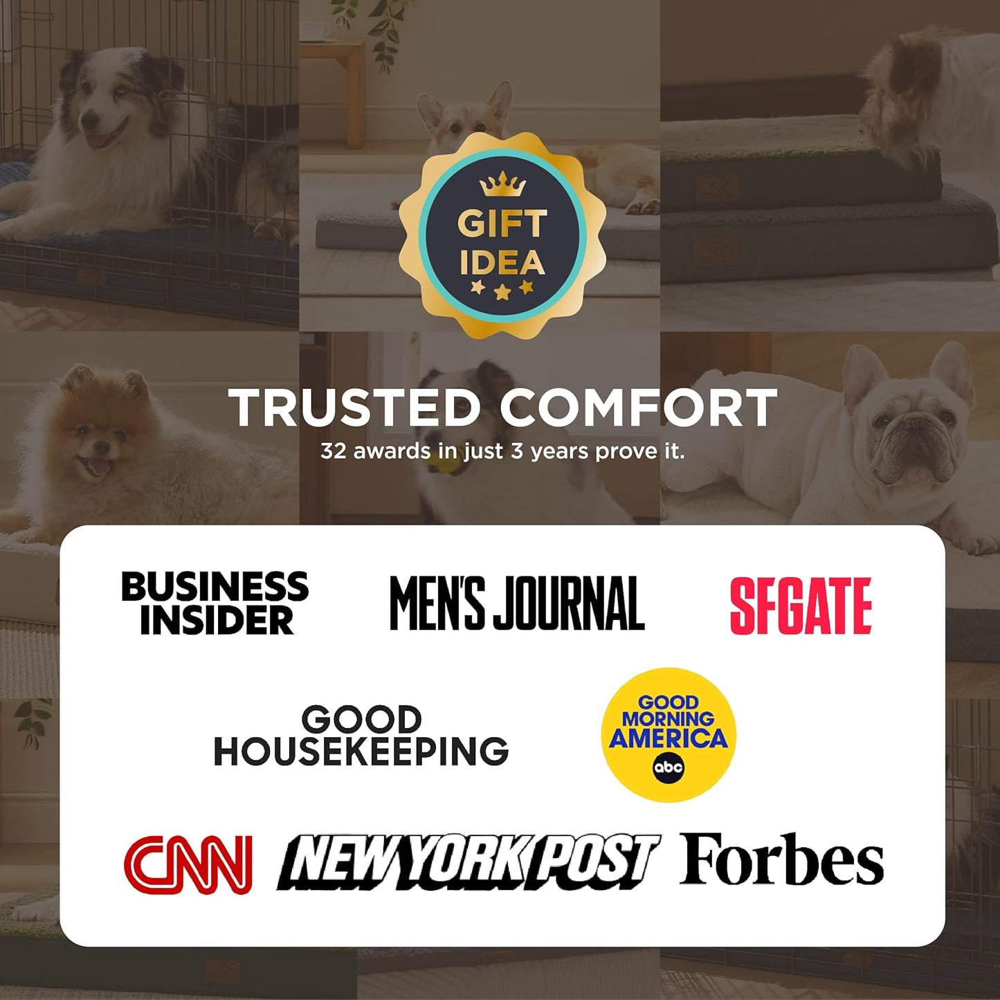 Bedsure Medium Dog Bed - Comfortable Flat Puppy Bed with Removable Washable Cover, Orthopedic Egg Crate Foam Mat for Pets up to 30 lbs