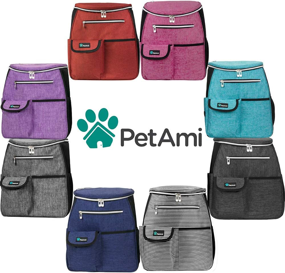 Airline-Approved Dog Travel Backpack - Versatile Pet Camping and Hiking Accessories with Food Container, Collapsible Bowls, and Diaper Bag - Perfect Gift for Dog Moms - Purple