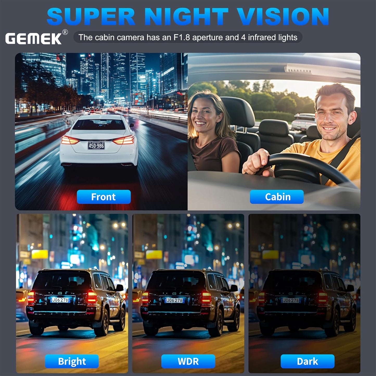 4-Channel 360° Dash Cam with 5G Wi-Fi and APP Control, 2K Front, Rear, and Side Cameras, Includes Free 64GB TF Card, G-Sensor, Night Vision, and 24-Hour Parking Mode, with Keyboard Wrist Rest Pad