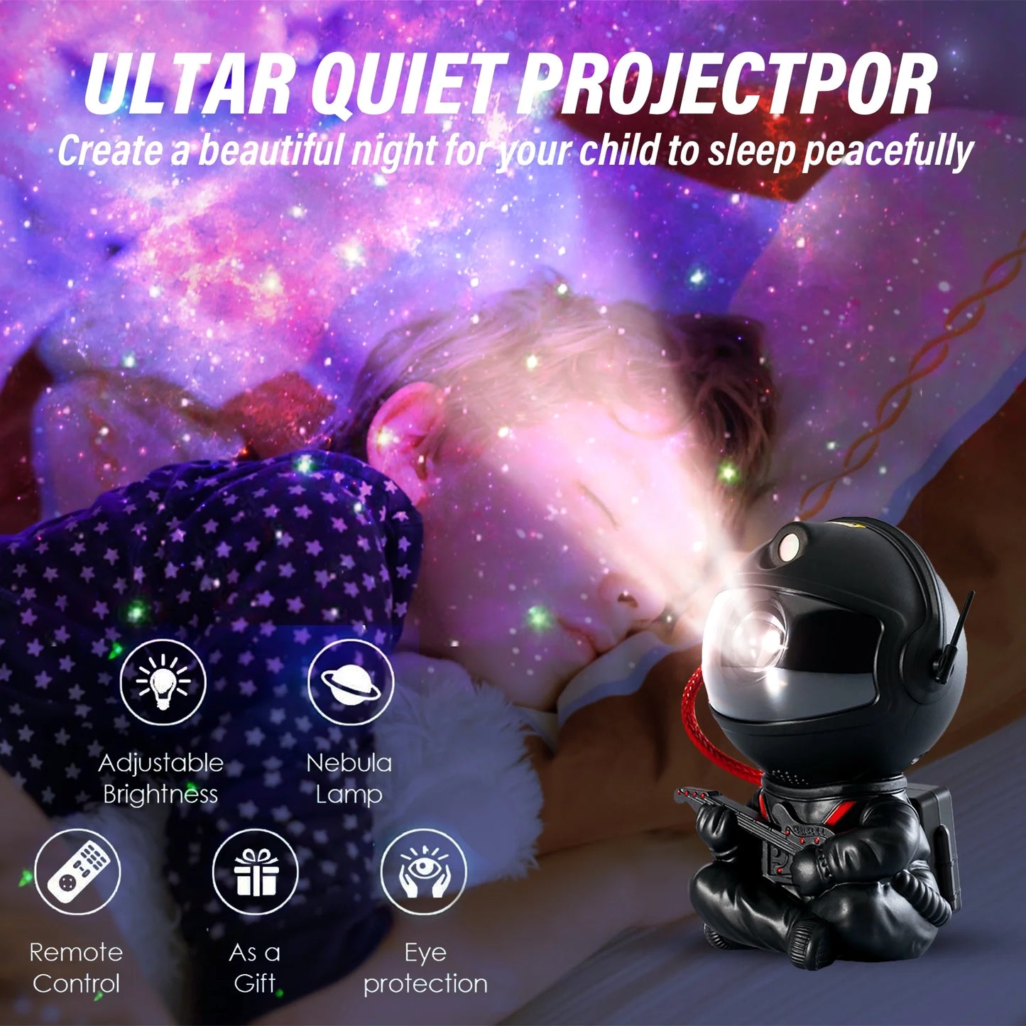 Astronaut Galaxy Projector with 8 Nebula Effects and Smart Remote Control, 360° Rotating Night Light – Ideal Gift for Valentine's Day and Birthdays for Family and Friends