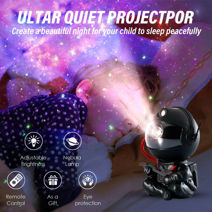 Astronaut Galaxy Projector with 8 Nebula Effects and Smart Remote Control, 360° Rotating Night Light – Ideal Gift for Valentine's Day and Birthdays for Family and Friends