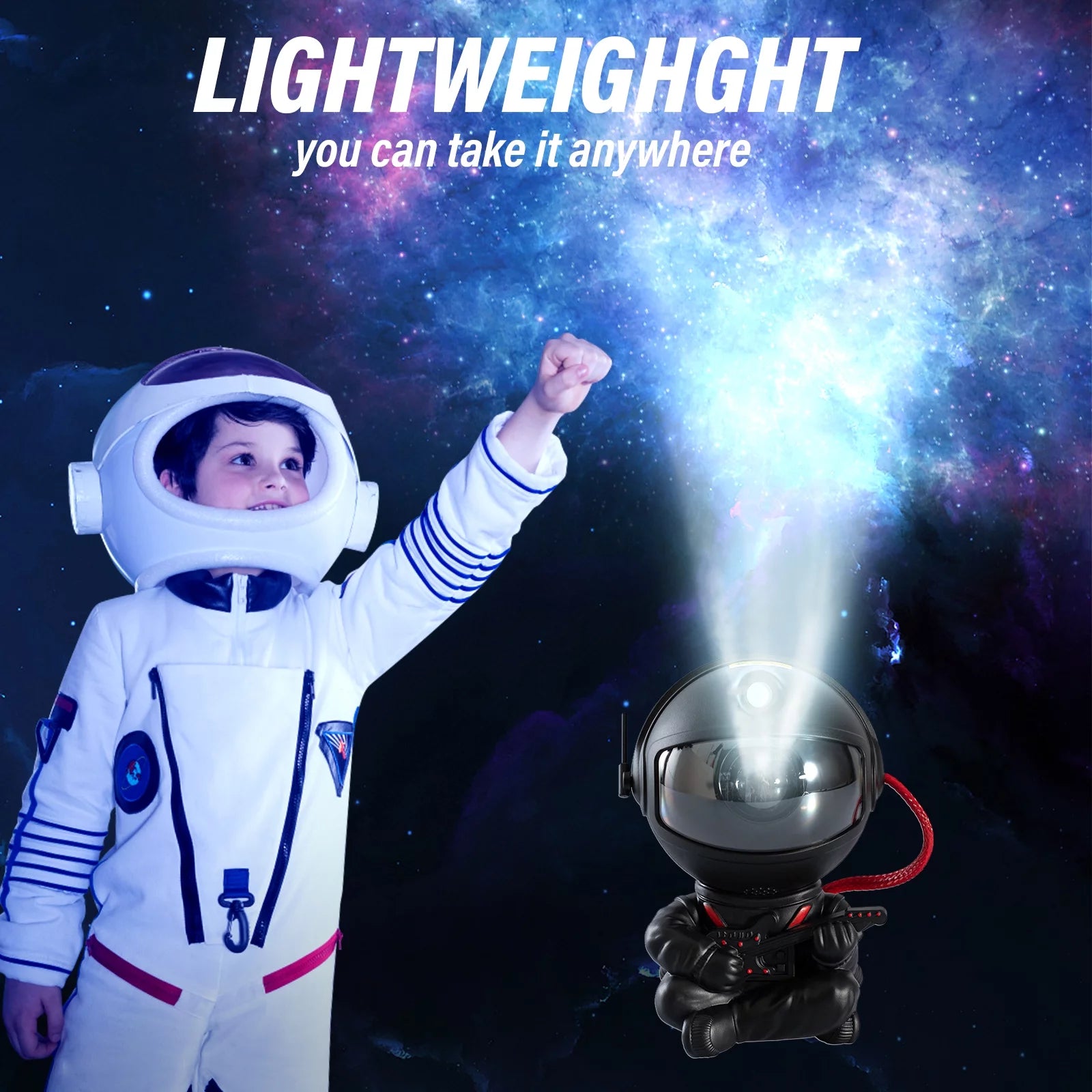 Astronaut Galaxy Projector with 8 Nebula Effects and Smart Remote Control, 360° Rotating Night Light – Ideal Gift for Valentine's Day and Birthdays for Family and Friends
