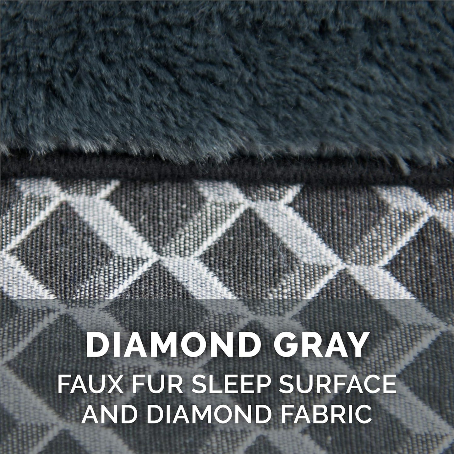 Jumbo Plush Replacement Dog Bed Cover - Comfy Sofa-Style, Machine Washable in Diamond Gray