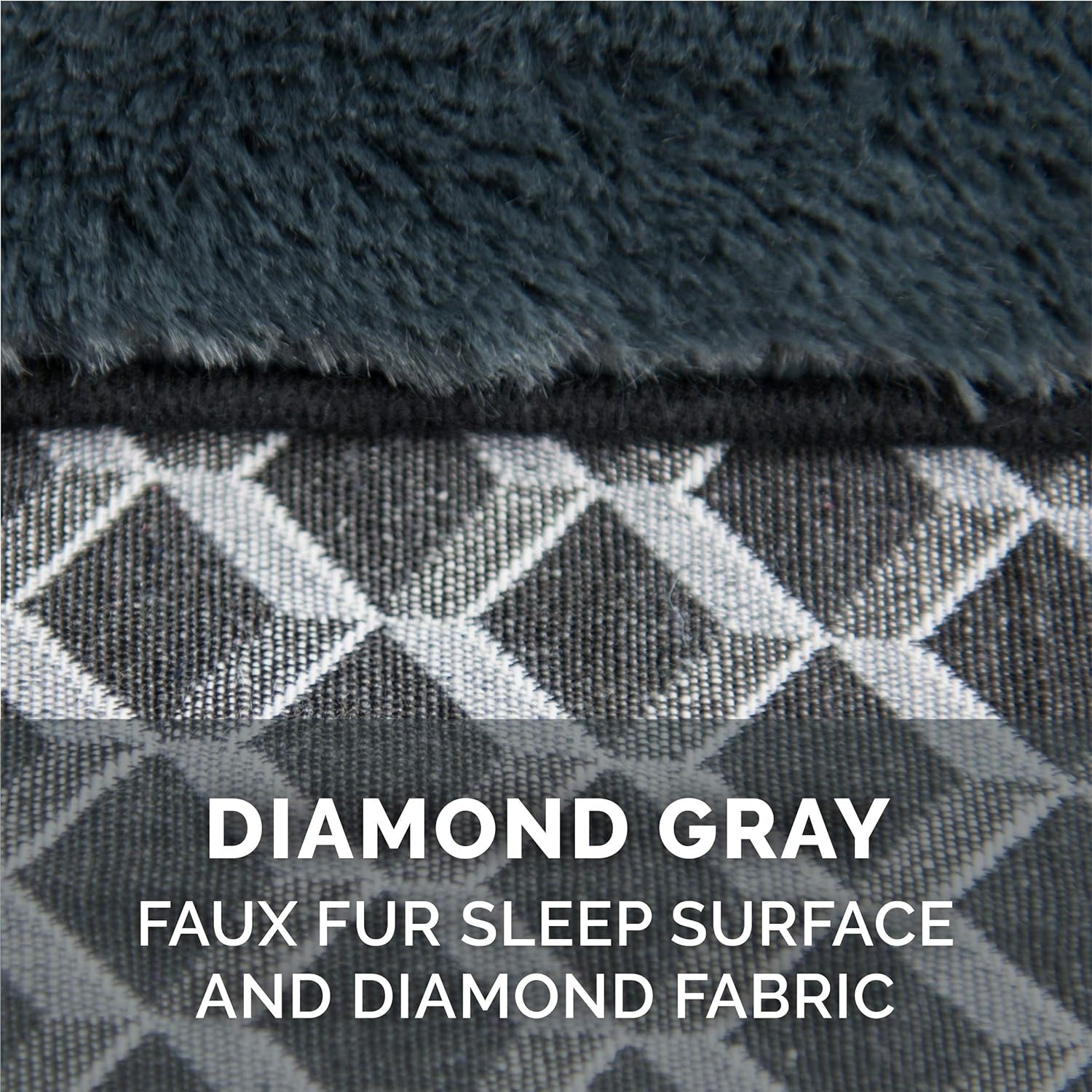 Jumbo Plush Replacement Dog Bed Cover - Comfy Sofa-Style, Machine Washable in Diamond Gray