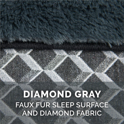 Jumbo Plush Replacement Dog Bed Cover - Comfy Sofa-Style, Machine Washable in Diamond Gray