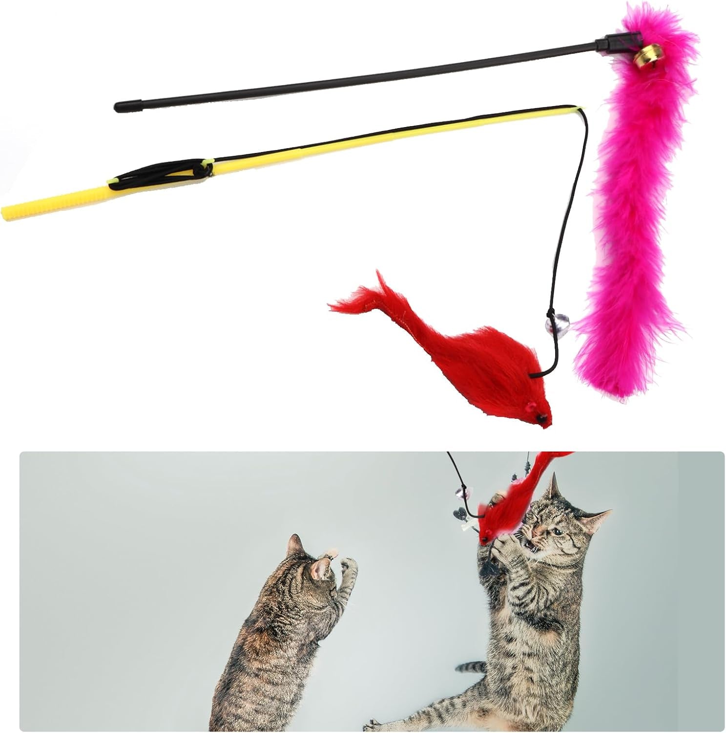 32-Pack Assorted Cat Toys for Indoor Cats and Kittens, Including Balls with Bells, Feather Toys, Mouse Toys, Crinkle Balls, and Catnip Toys